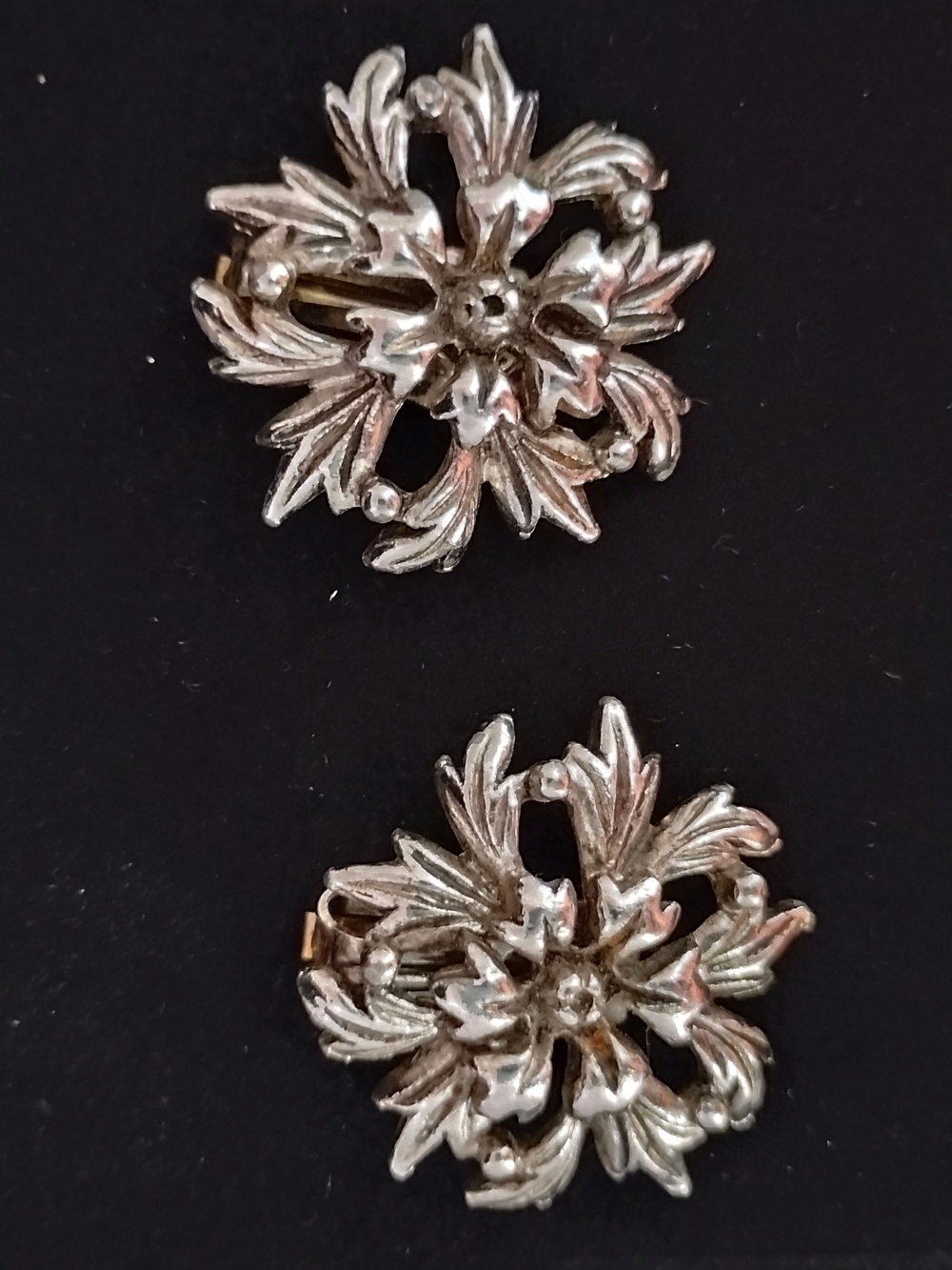 Silver Floral Clip-On Earrings - Silver Tone Women's Jewelry